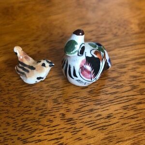 Colorful Mexican Ceramic Bird Figurines—set of 2
